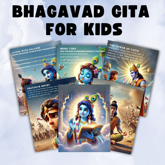 Bhagavad Gita for Kids + FREE COLORING BOOK + FREE WALL ART